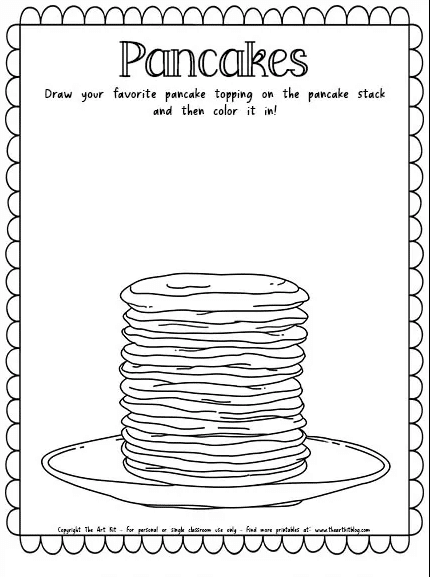 Pancake coloring page free homeschool deals