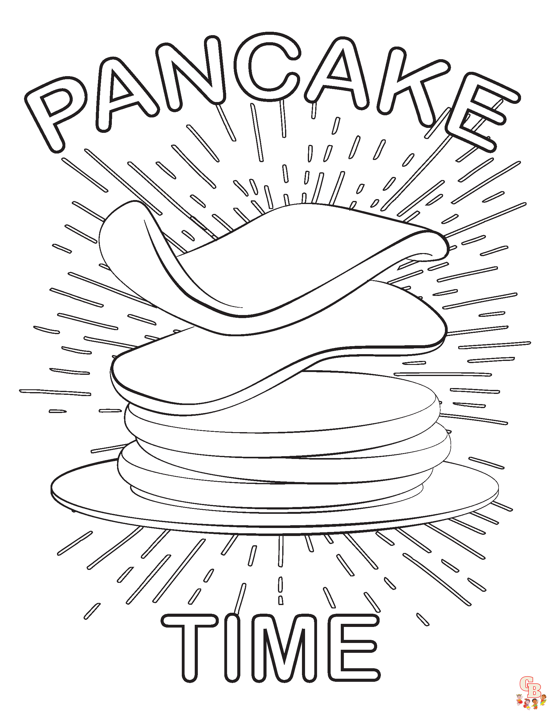 Delicious fun with pancake coloring pages