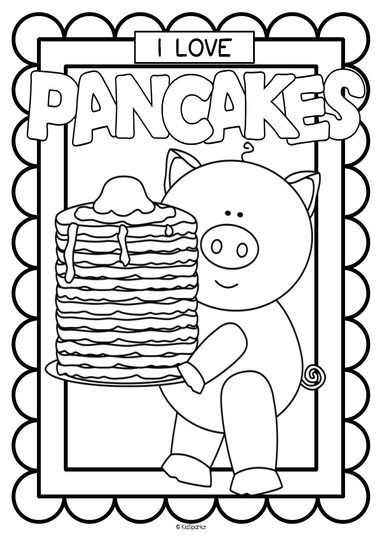 Pig and pancakes coloring sheet partnership for children