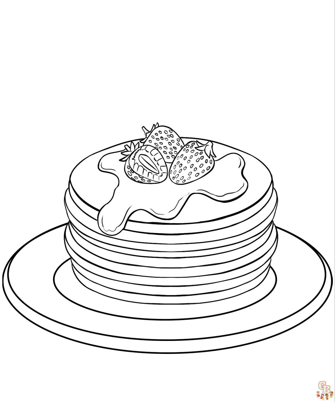 Delicious fun with pancake coloring pages