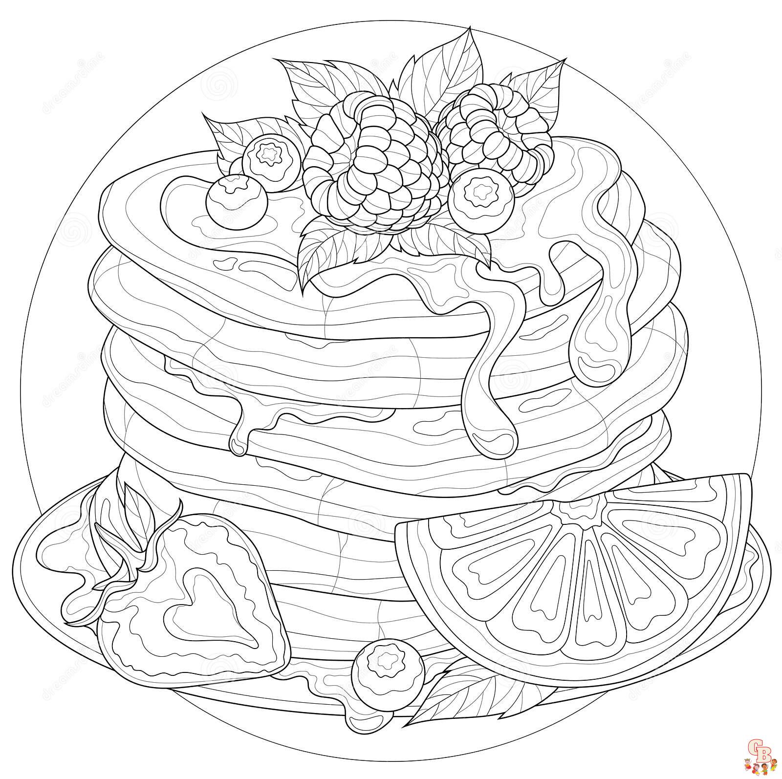 Delicious fun with pancake coloring pages