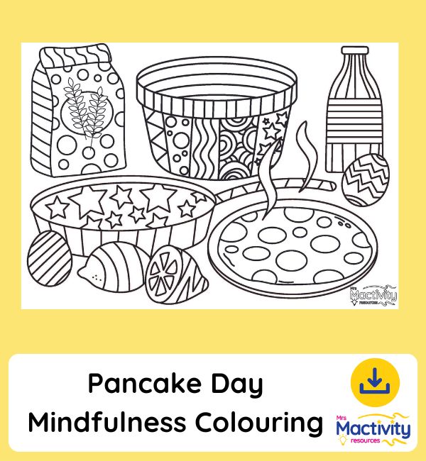 Pancake day mindfulness louring sheet mrs mactivity