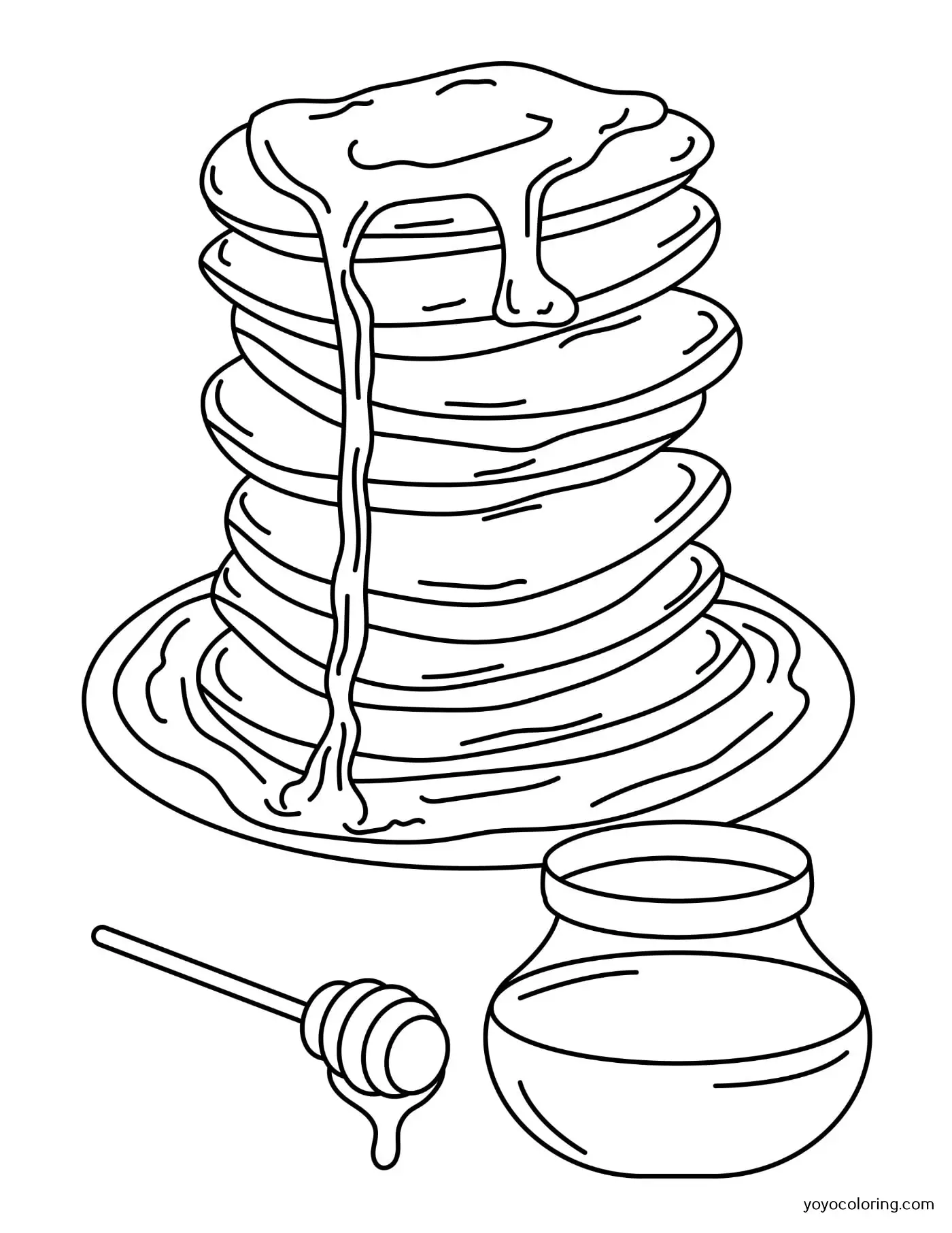 Pancake coloring pages á printable painting template