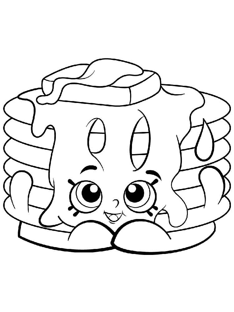 Illustration of pancakes with a sauce coloring page