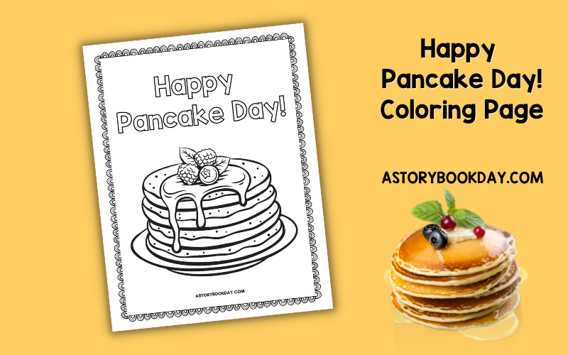 Happy pancake day free printable coloring page