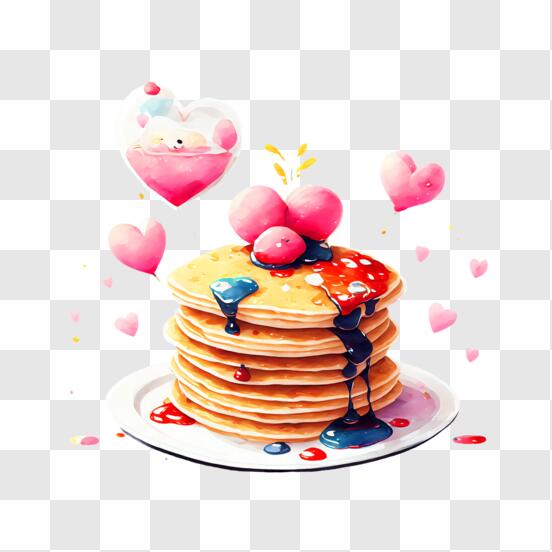 Download delicious pancakes with fresh strawberries png online