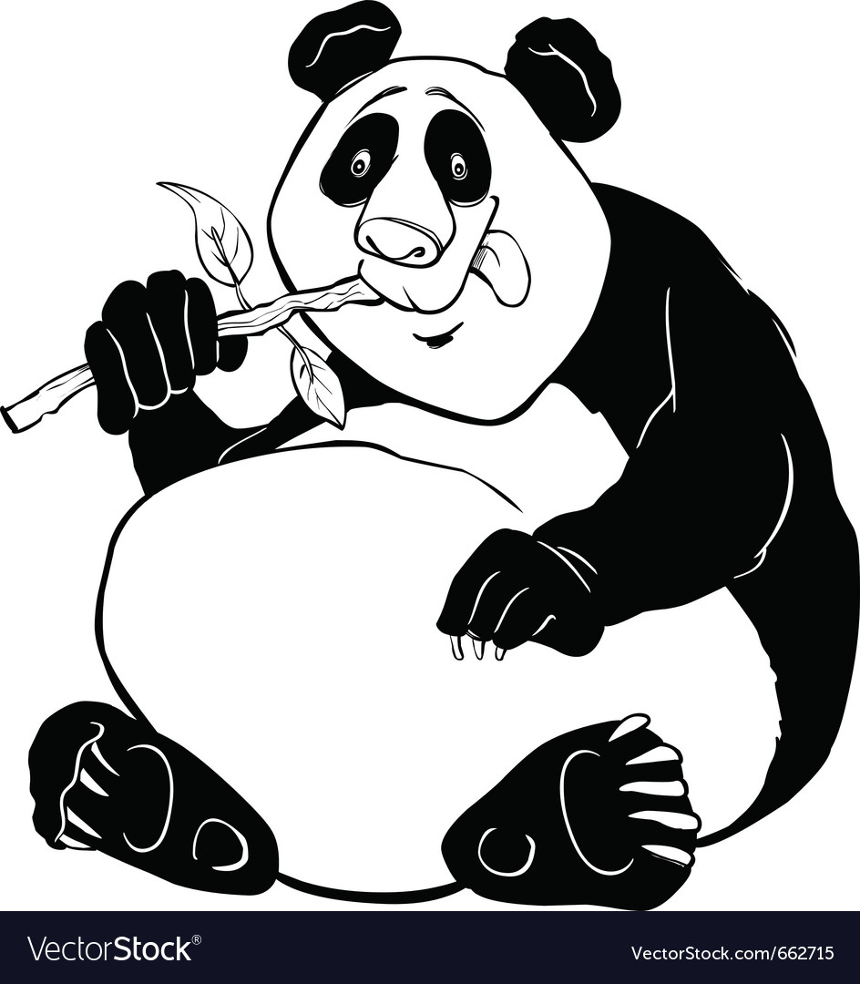 Panda bear coloring page royalty free vector image