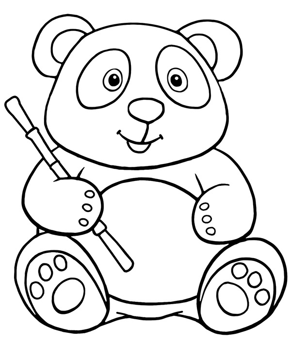 Panda coloring page for children