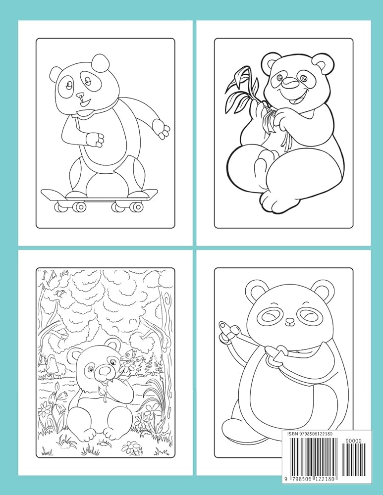 Panda coloring book for kids a funny coloring pages for girls and boys ages