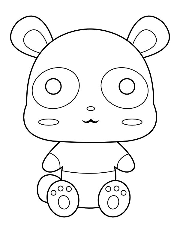 Printable kawaii panda coloring page