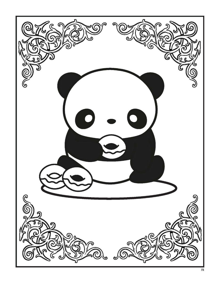 Super cute kawaii panda coloring book mega adorable edition brand new