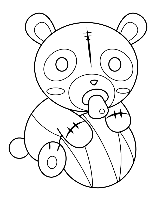 Printable baby panda coloring page