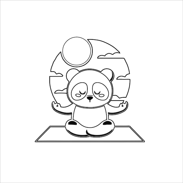 Premium vector panda coloring page for kids