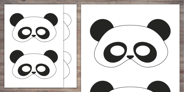 Panda mask template party teacher