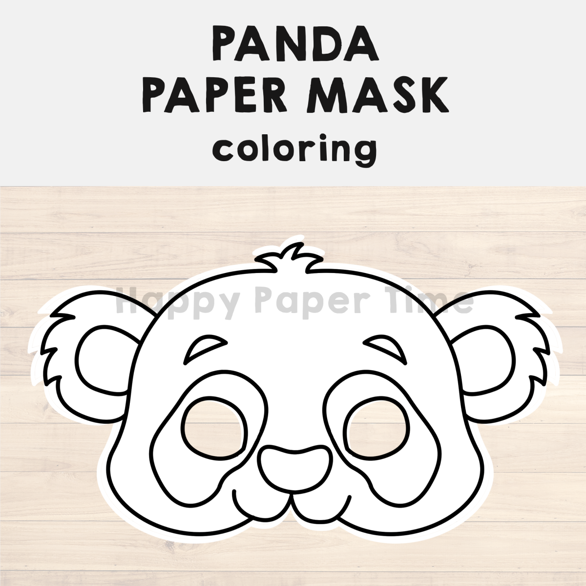 Panda paper mask printable asian animal coloring craft activity jungle made by teachers