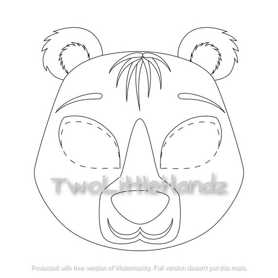 Polar bear printable mask animal masks for kids party printable coloring page digital download kids craft printable