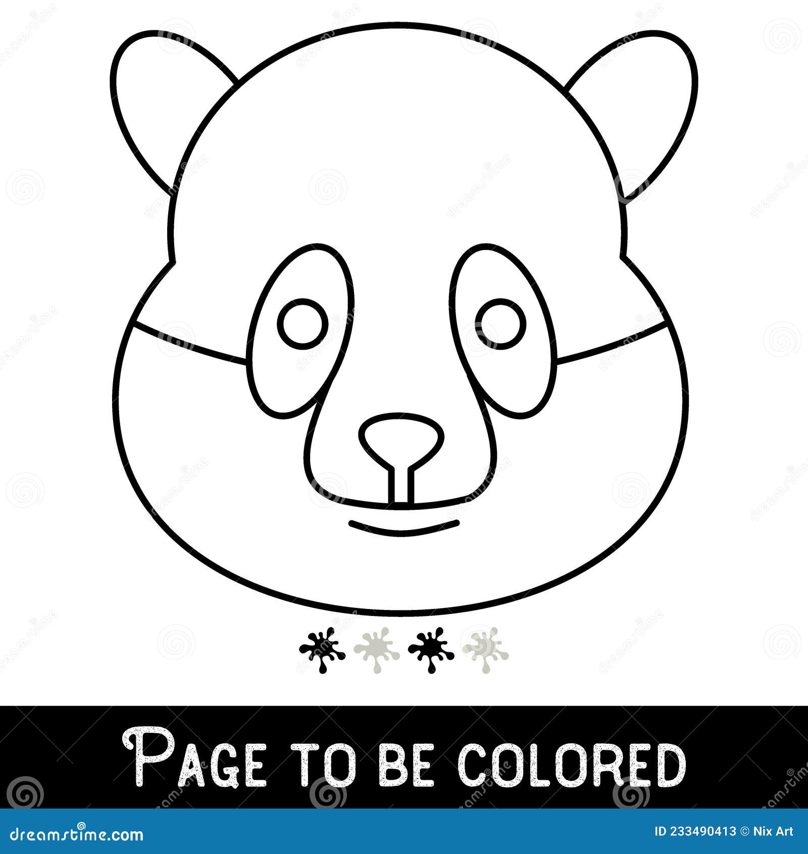 Funny panda face to be colored the coloring book for preschool kids with easy educational gaming level mediumvector stock vector