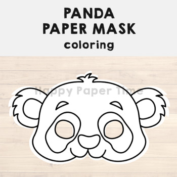 Panda paper mask printable asian animal coloring craft activity jungle costume