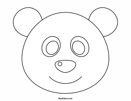 Printable panda mask