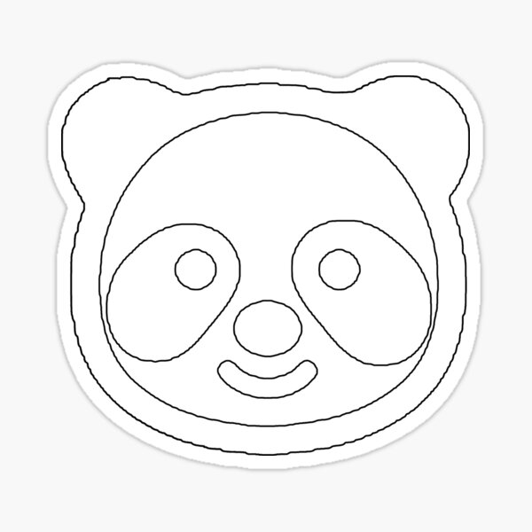 Panda face outline sticker for sale by matte man