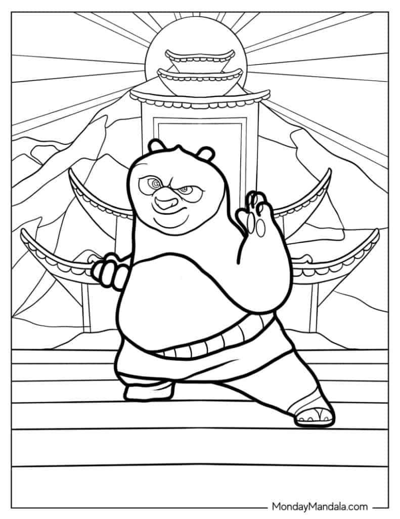 Kung fu panda coloring pages free pdf printables