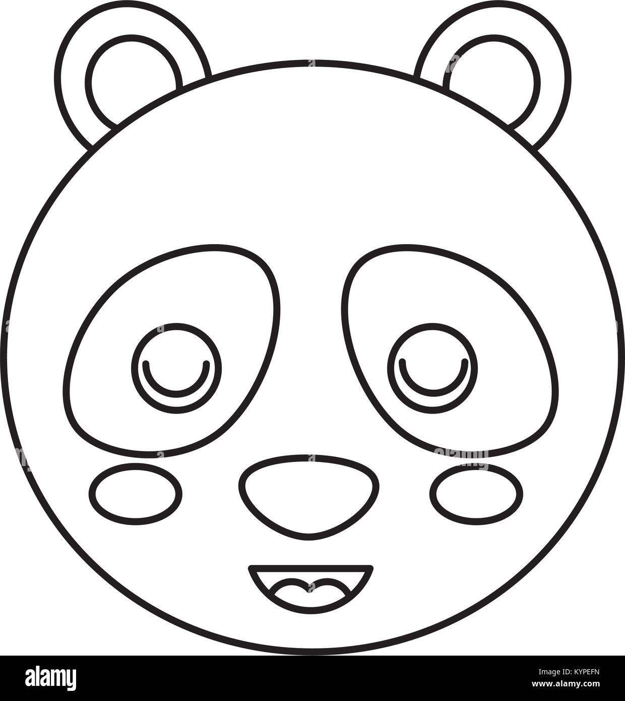 Cartoon panda animal outline vector hi