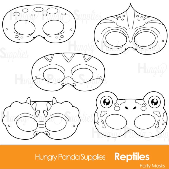 Reptile printable coloring masks lizard mask turtle alligator chameleon frog snake crocodile lizard reptiles masks coloring page