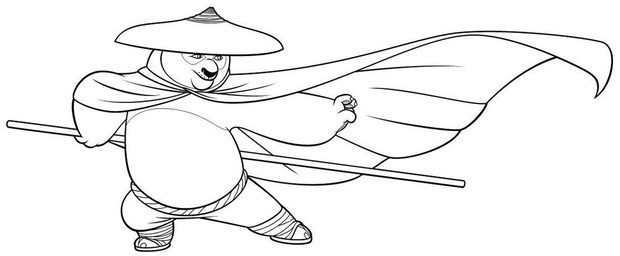 Po with a mask coloring pages