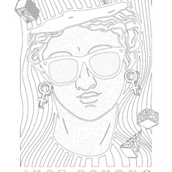 Printable adult colorful mask coloring page