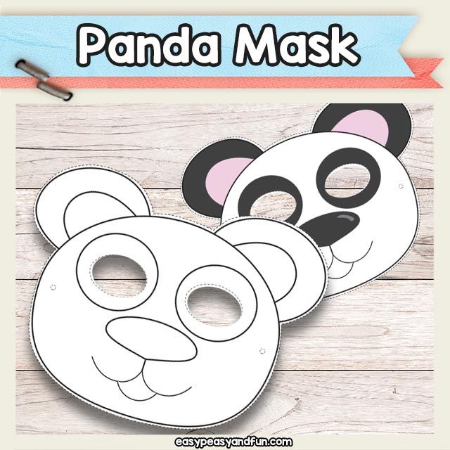 Printable panda bear mask template panda bear crafts panda bear bear mask template