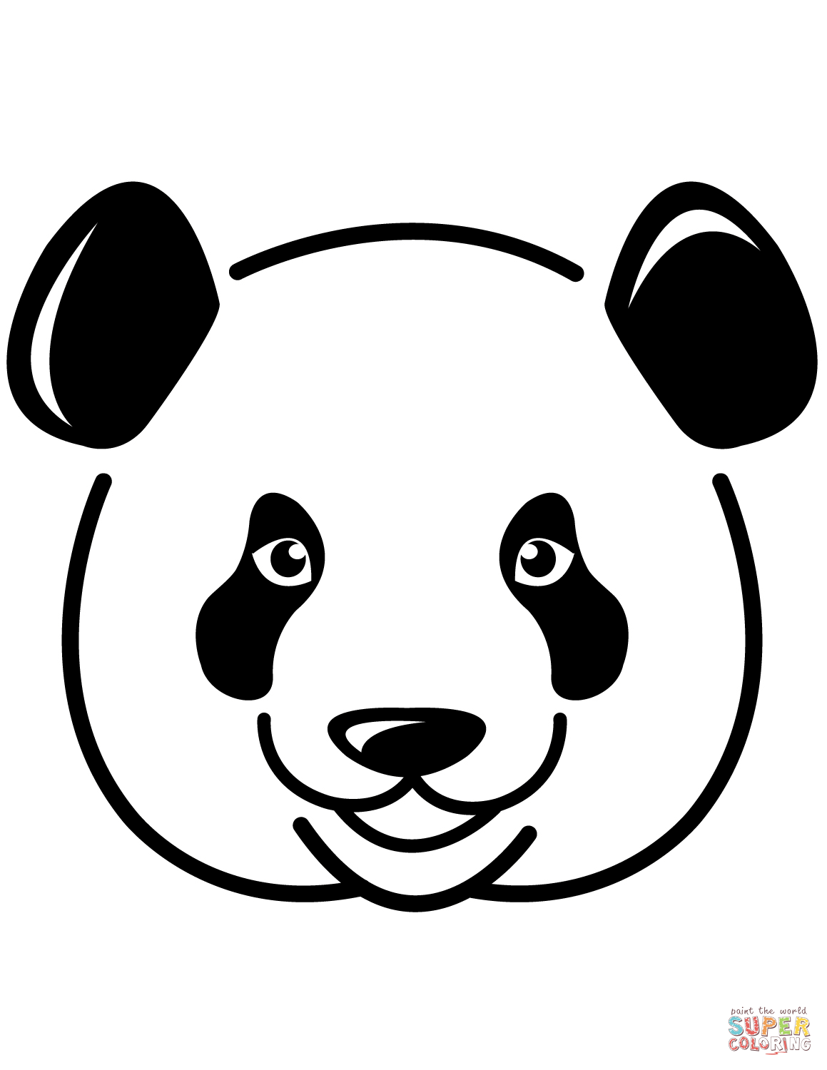 Pandas face coloring page free printable coloring pages