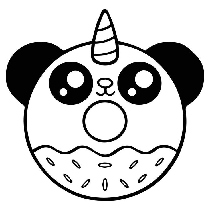 Kids coloring pages cute panda donut character vector illustration eps and image donut coloring page panda coloring pages cute coloring pages