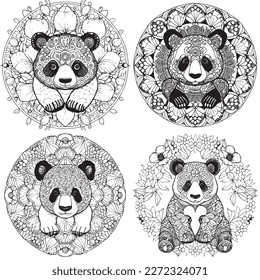 Panda adult coloring images stock photos d objects vectors