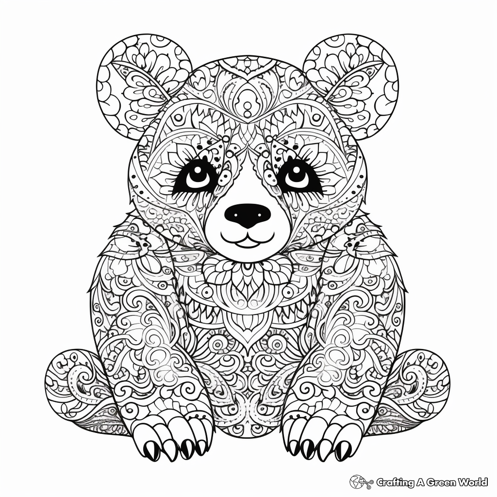 Panda for adults coloring pages