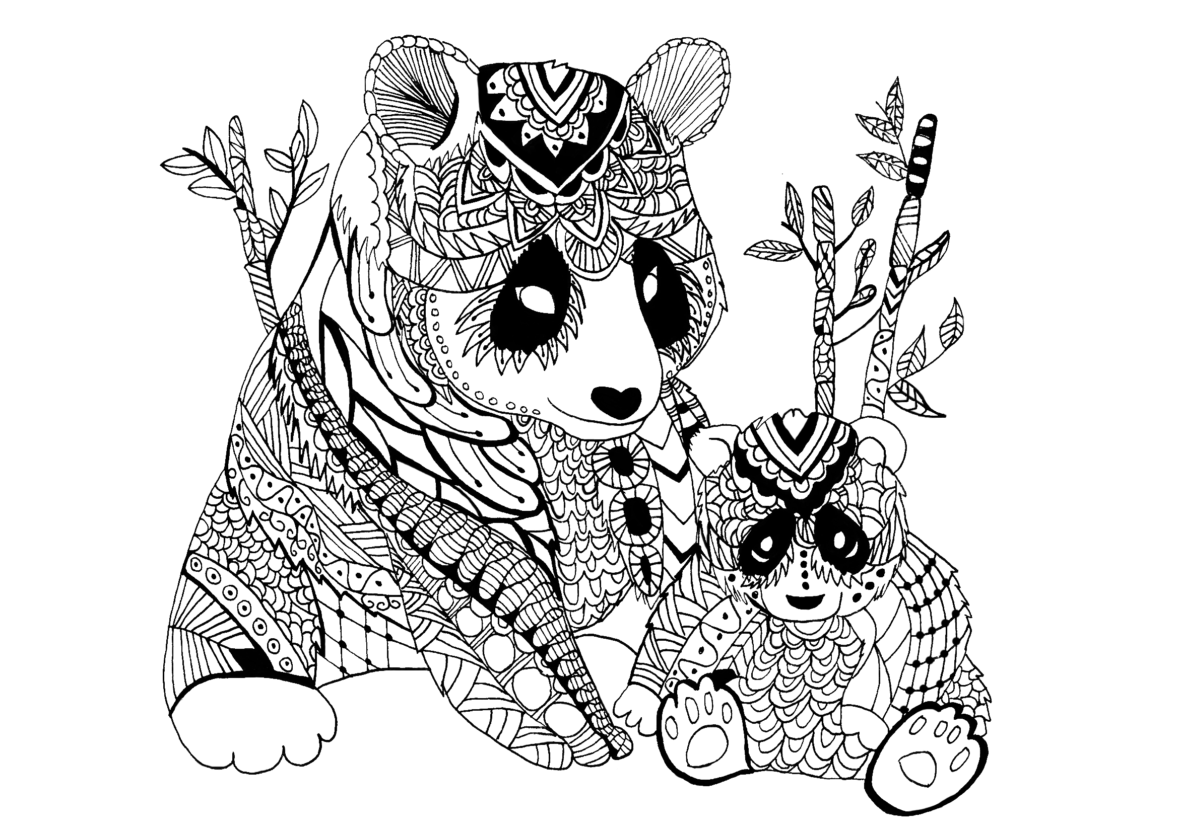 Panda coloring pages