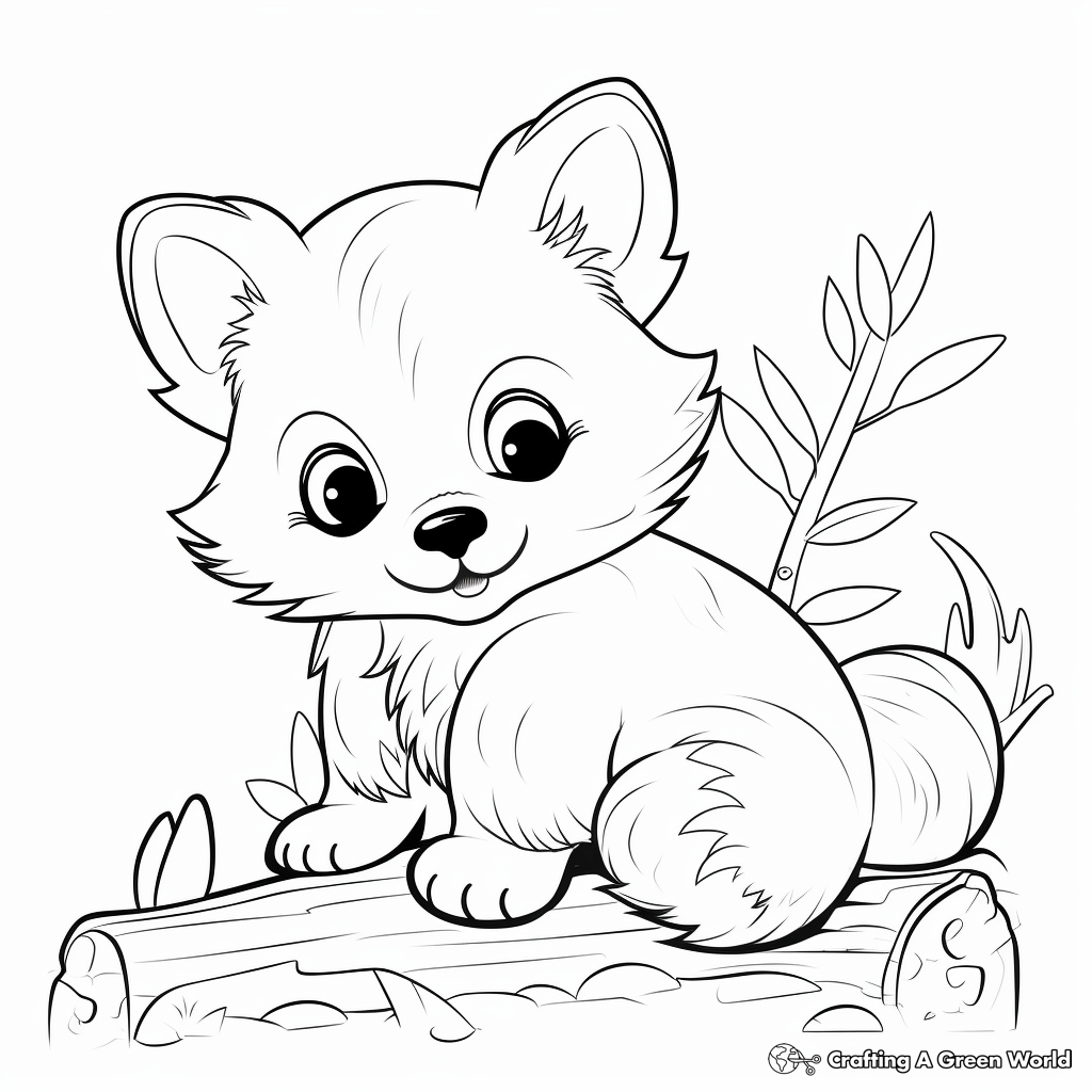 Red panda coloring pages