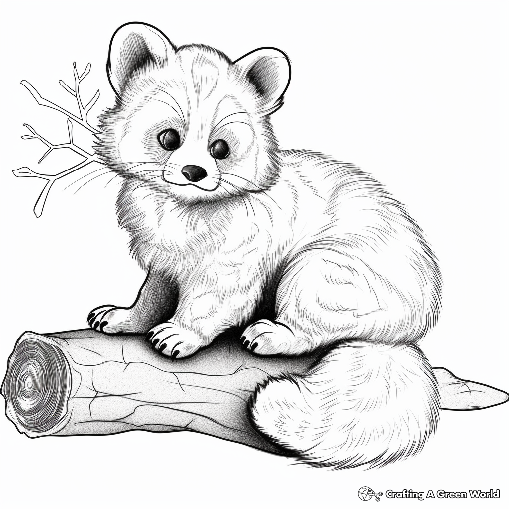 Red panda coloring pages