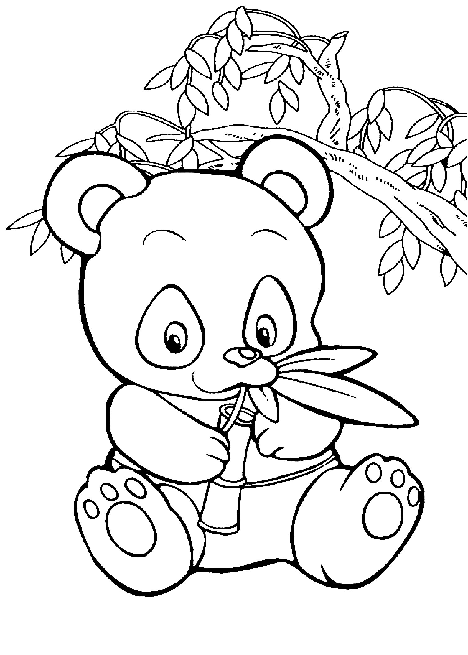 Panda drawing to print and color