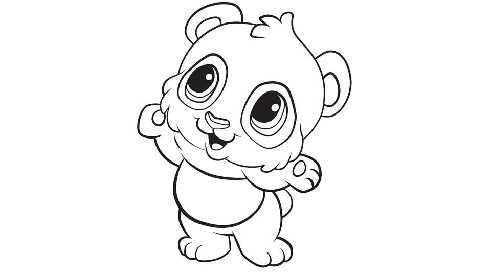 Learning friends panda coloring printable