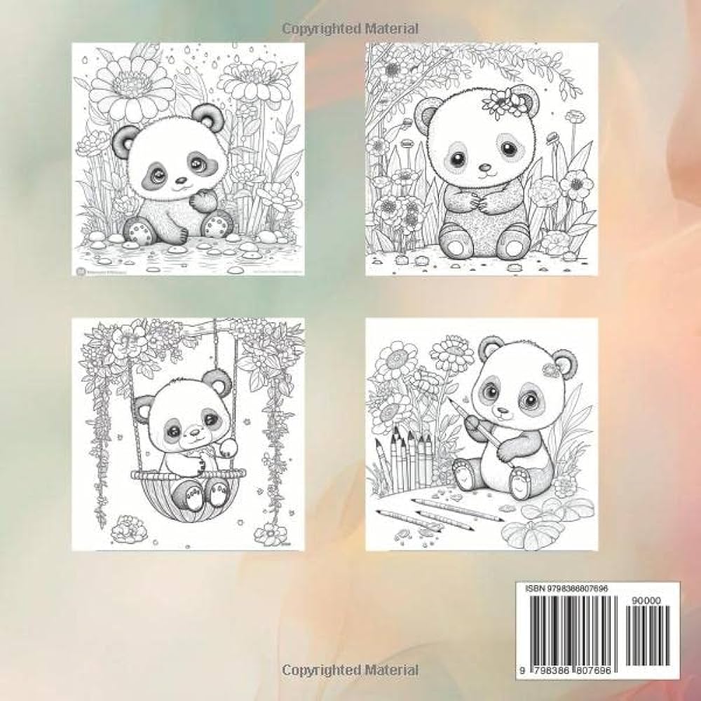 Panda coloring book a cute and cuddly by wings creative