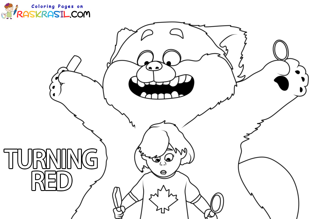 Turning red coloring pages