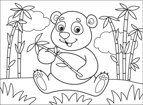 Panda coloring page free printable coloring pages