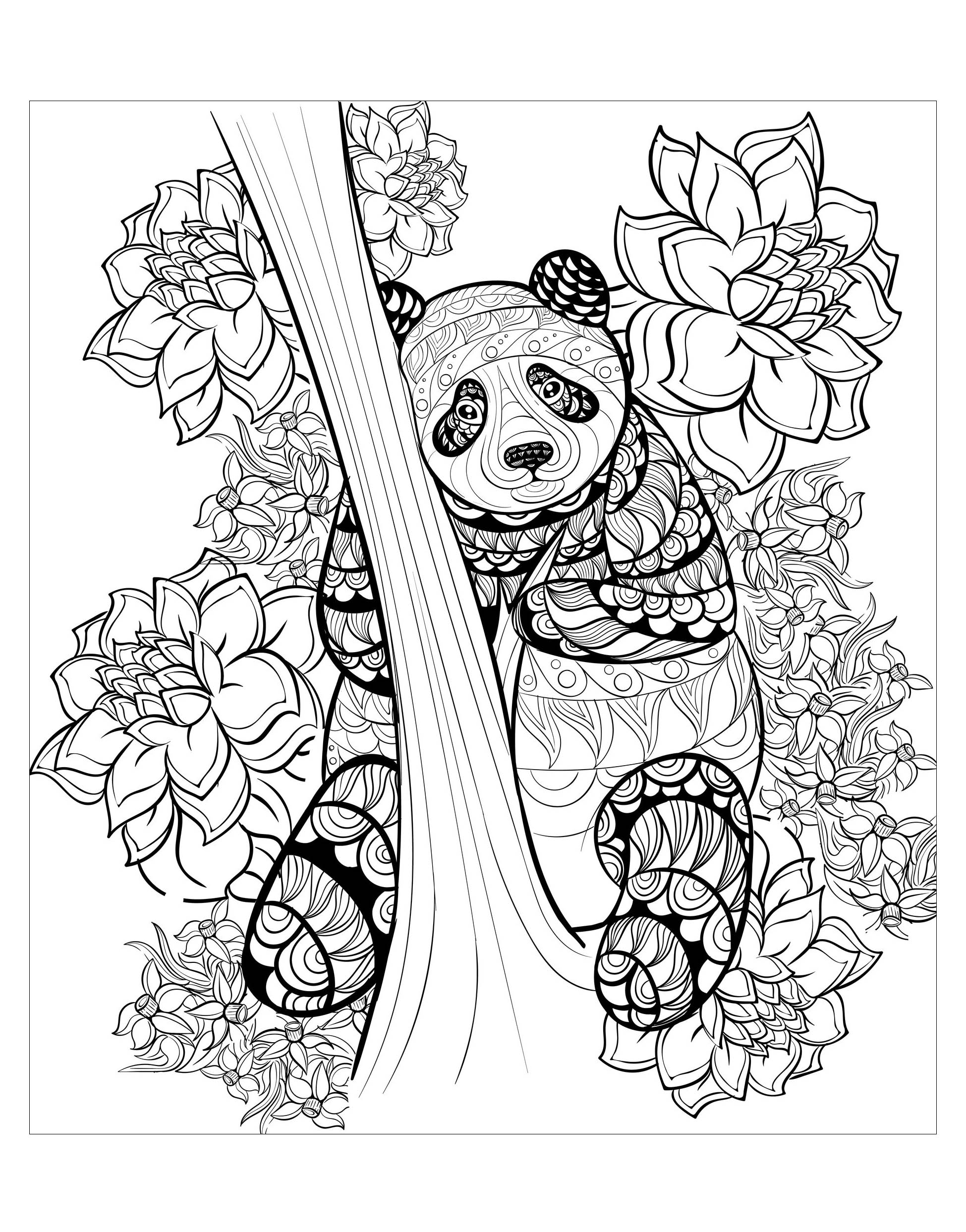 Printable panda coloring