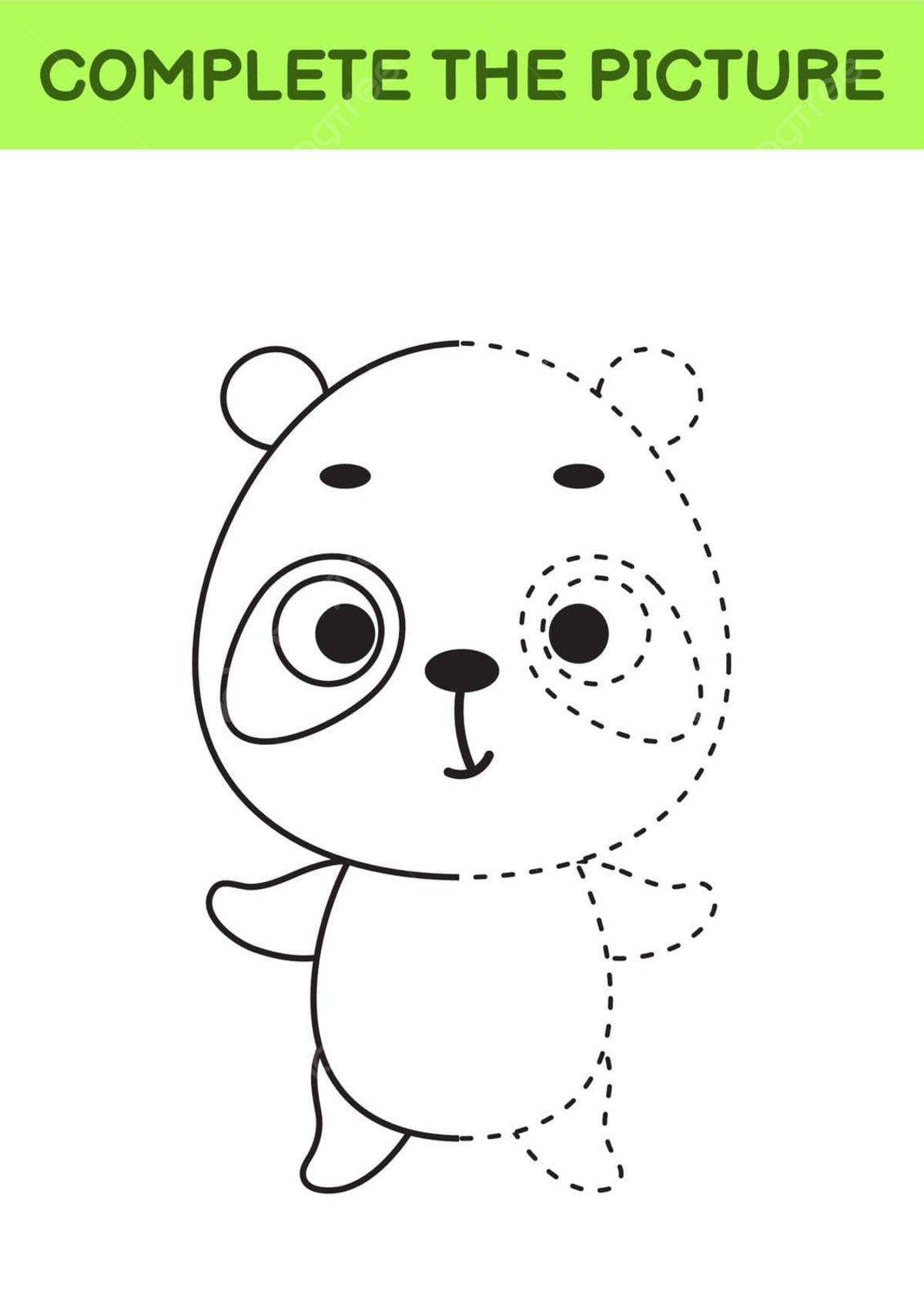 Cute panda worksheet for drawing and coloring preschool kids cartoon vector car drawing panda drawing cartoon drawing png and vector with transparent background for free download