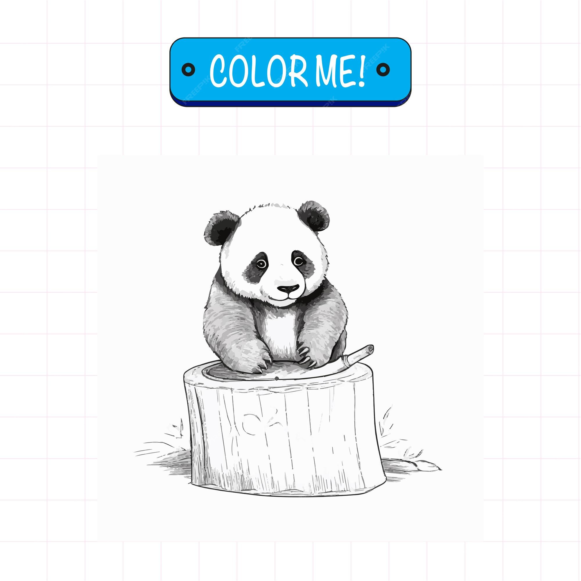 Premium vector panda kids coloring page vector children to fill in