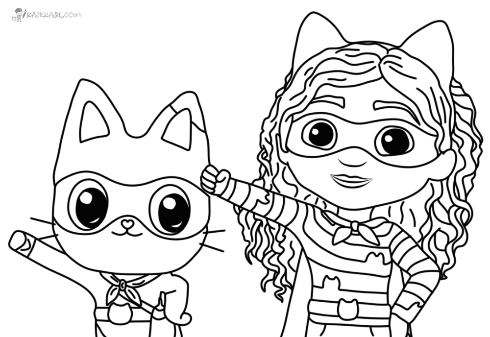 Gabby with pandy paws coloring pages