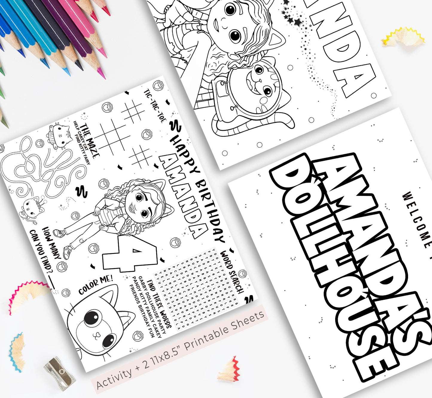 Gabbys dollhouse activity sheet coloring â