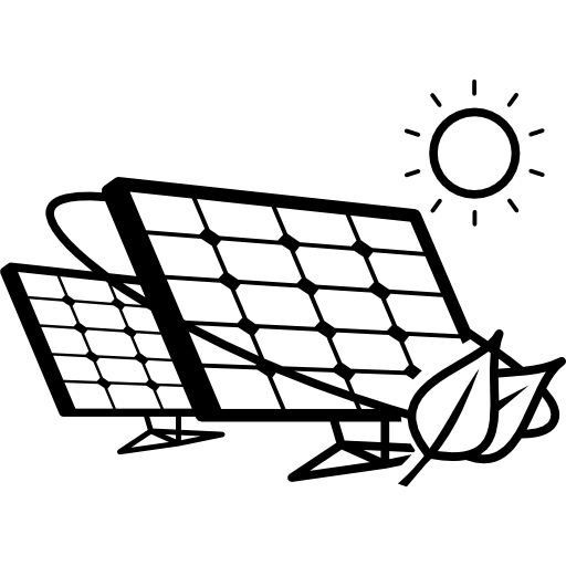 Par de panel solar ecolãgicos en la luz del sol