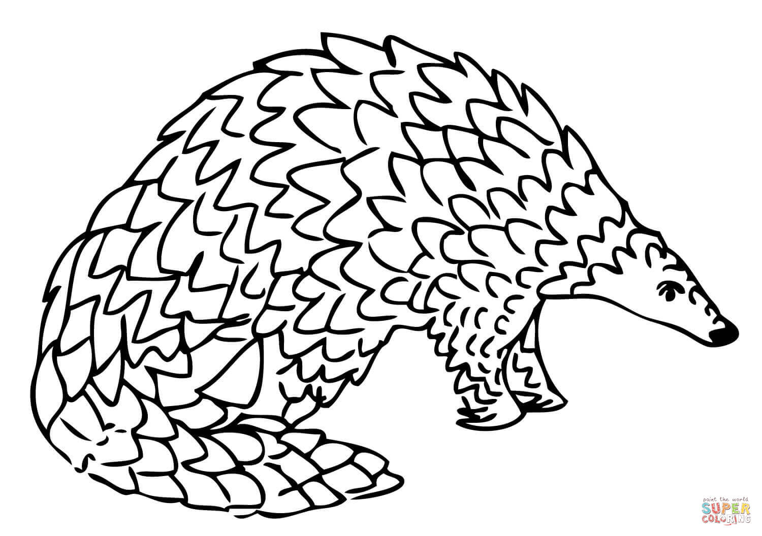 Giant pangolin coloring page free printable coloring pages