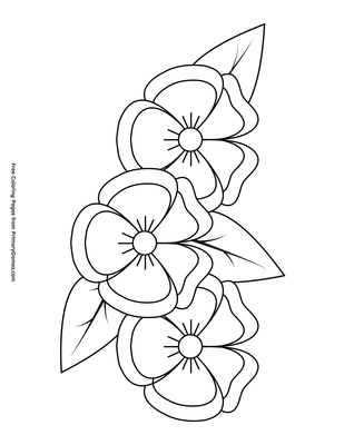 Pansies coloring page â free printable pdf from